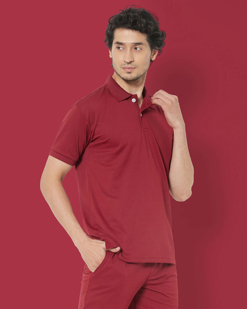 Melangebox Polo : Maroon Berry