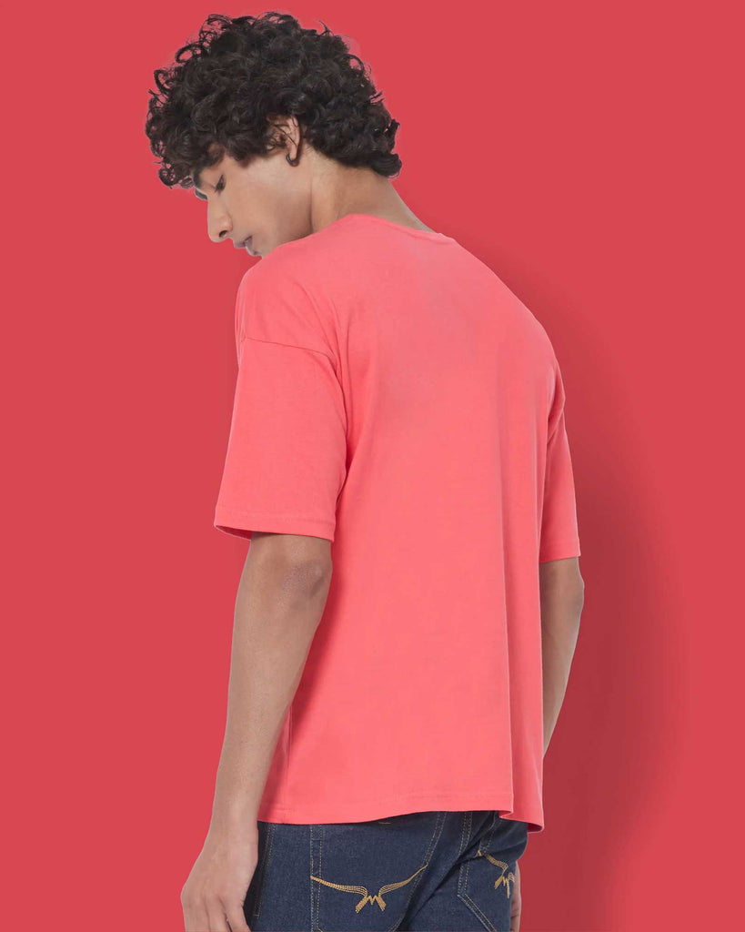 Melangebox Dropshoulder Crew Neck: Vermillion