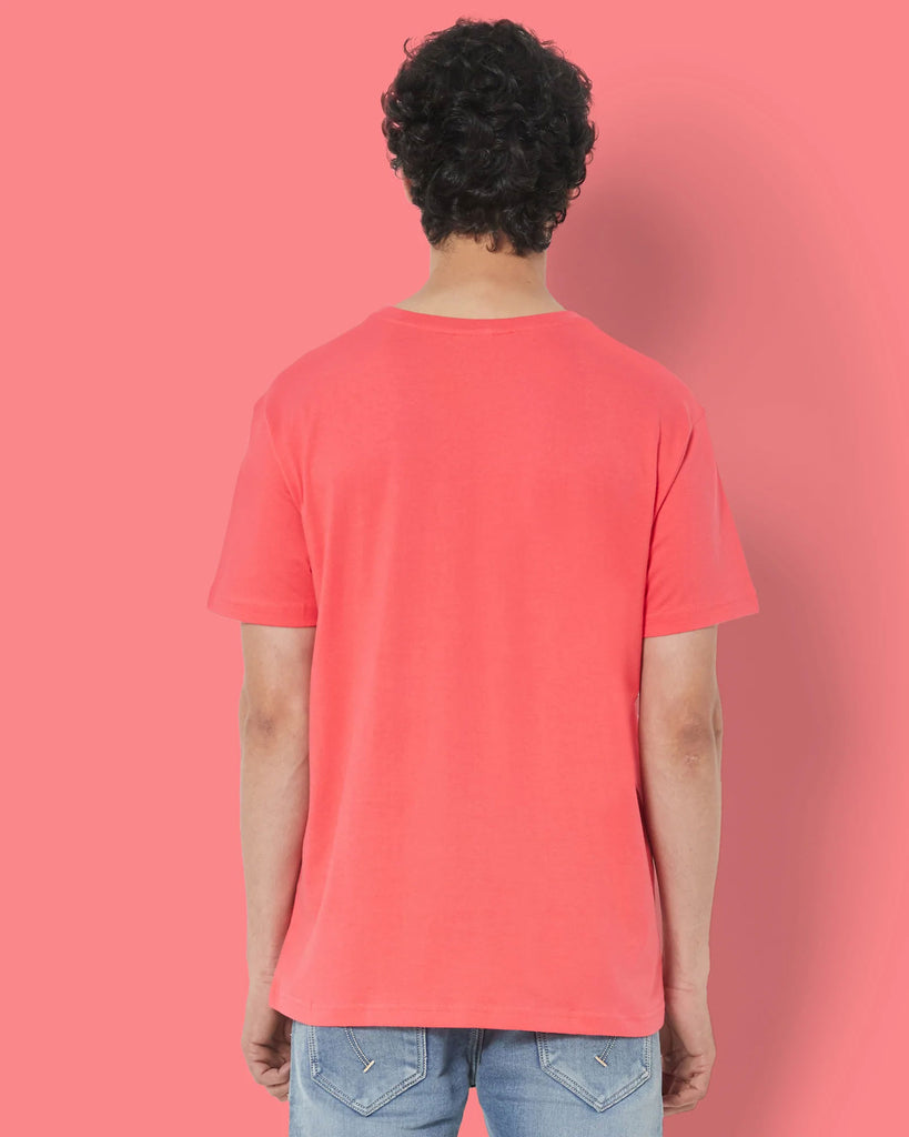 Melangebox Half Sleeves Crew Neck: Vermillion