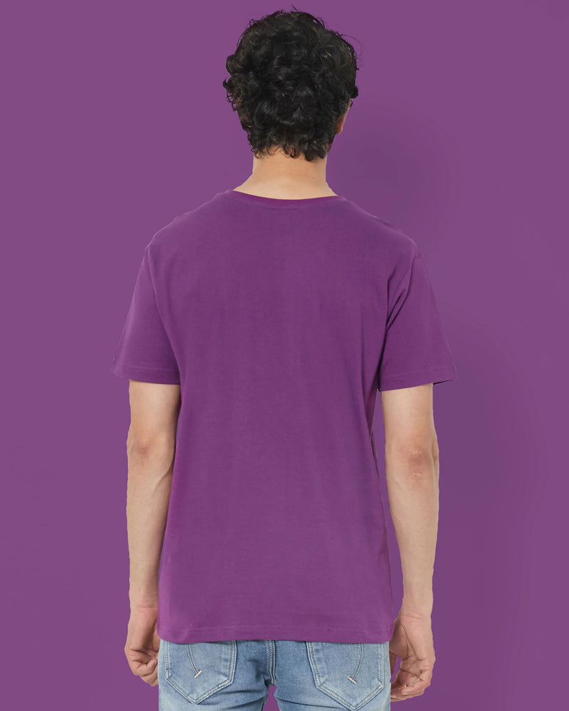 Melangebox V Neck Half Sleeves: Eggplant Purple