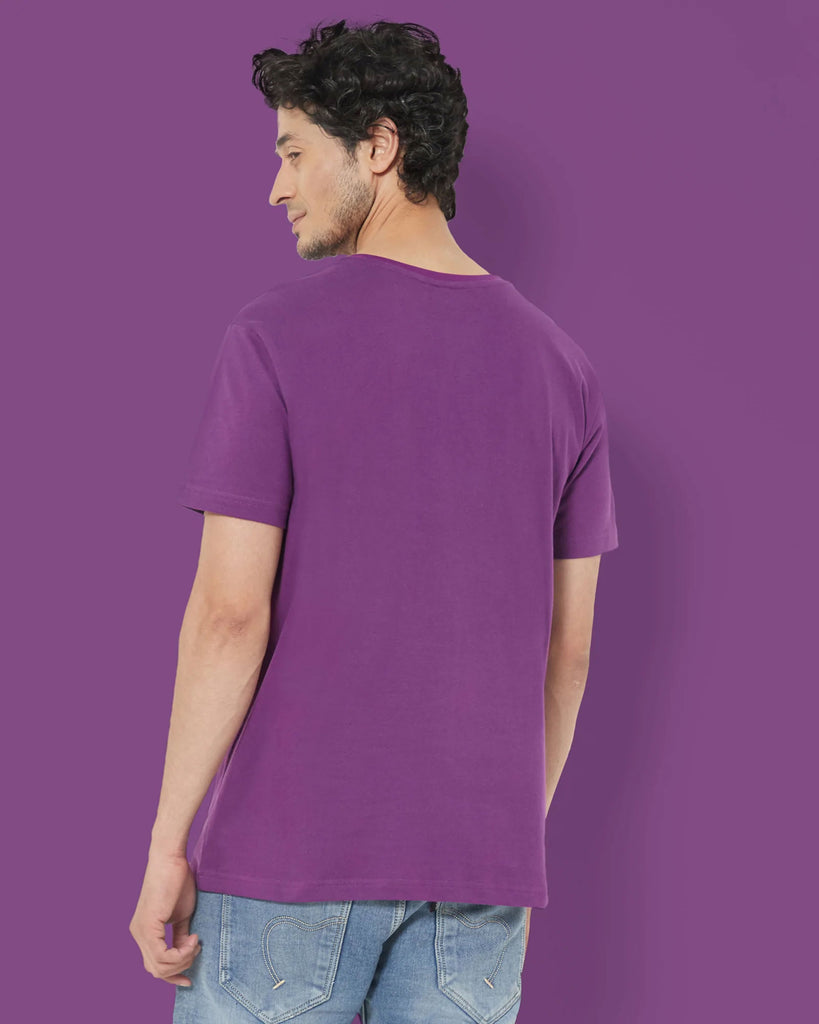 Melangebox V Neck Half Sleeves: Eggplant Purple