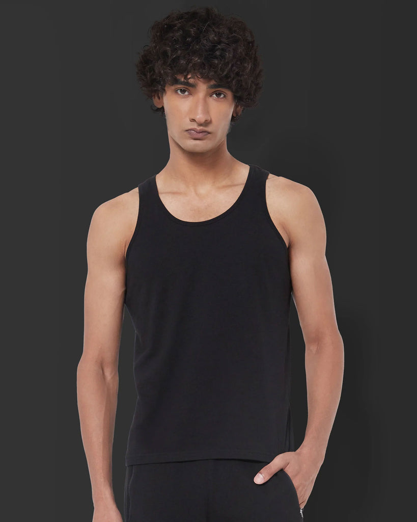 Melangebox Tank Top: Black