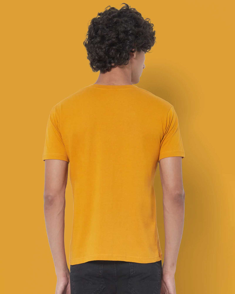 Melangebox Half Sleeves Henley: Mustard