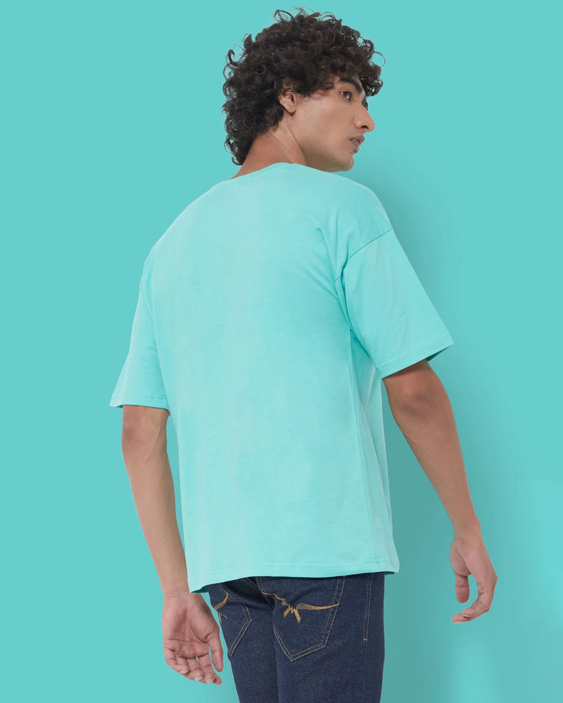 Melangebox Dropshoulder Crew Neck: Robin Egg Blue