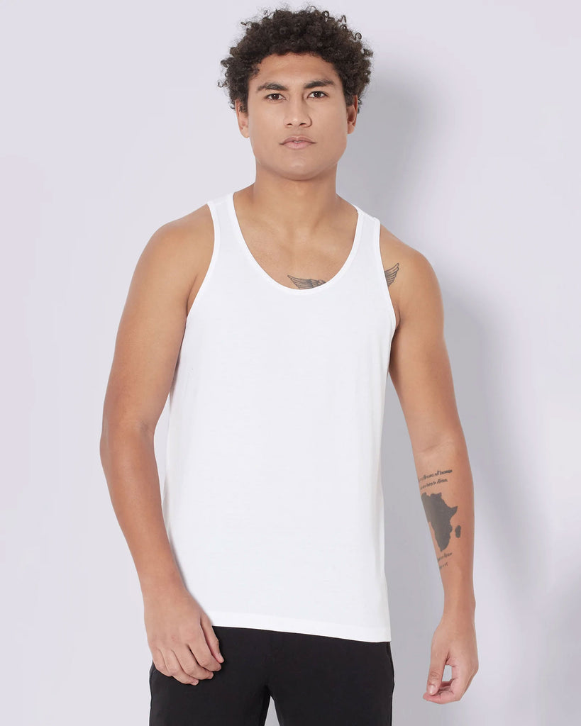 Melangebox Tank Top: White