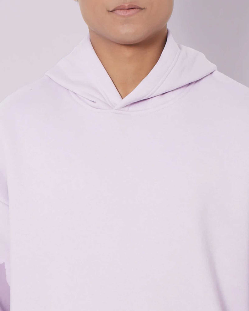 Melangebox Crop Sleeves Oversized Hoodie: Lilac