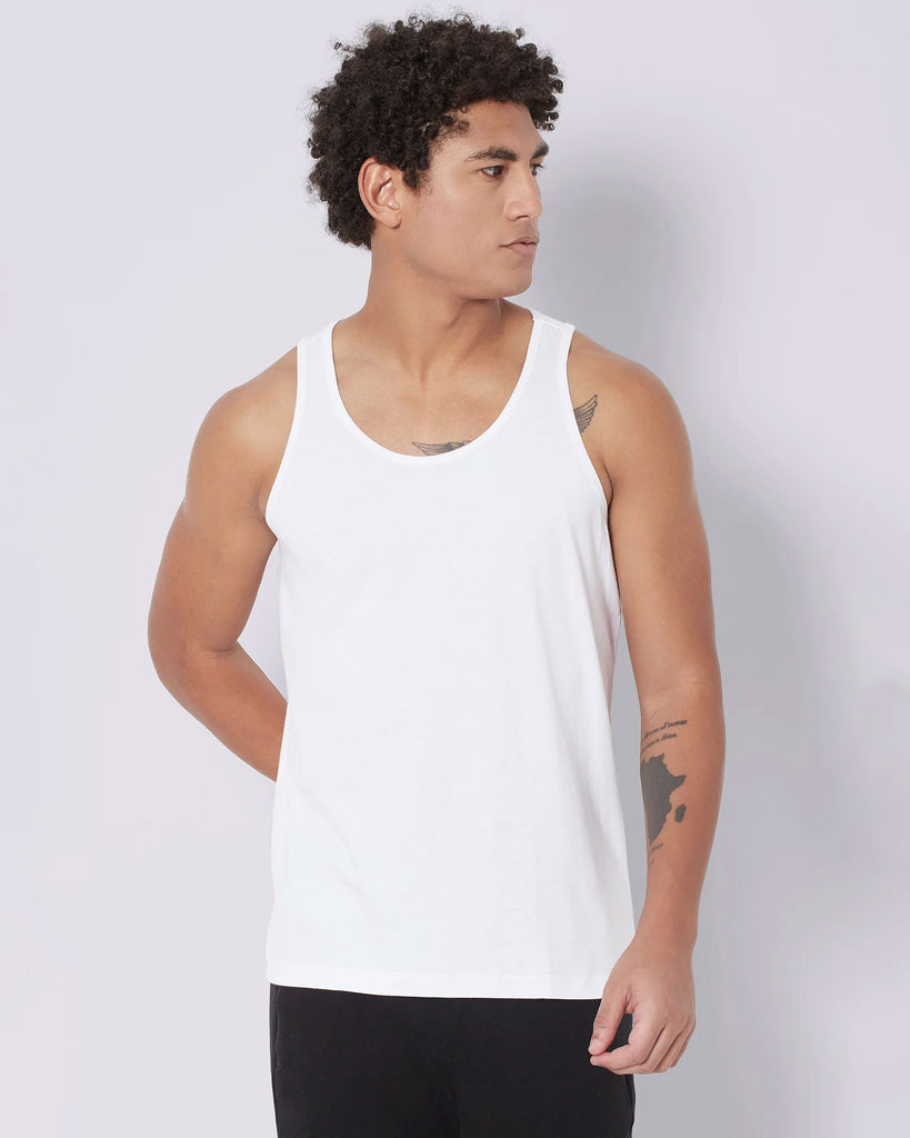 Melangebox Tank Top: White