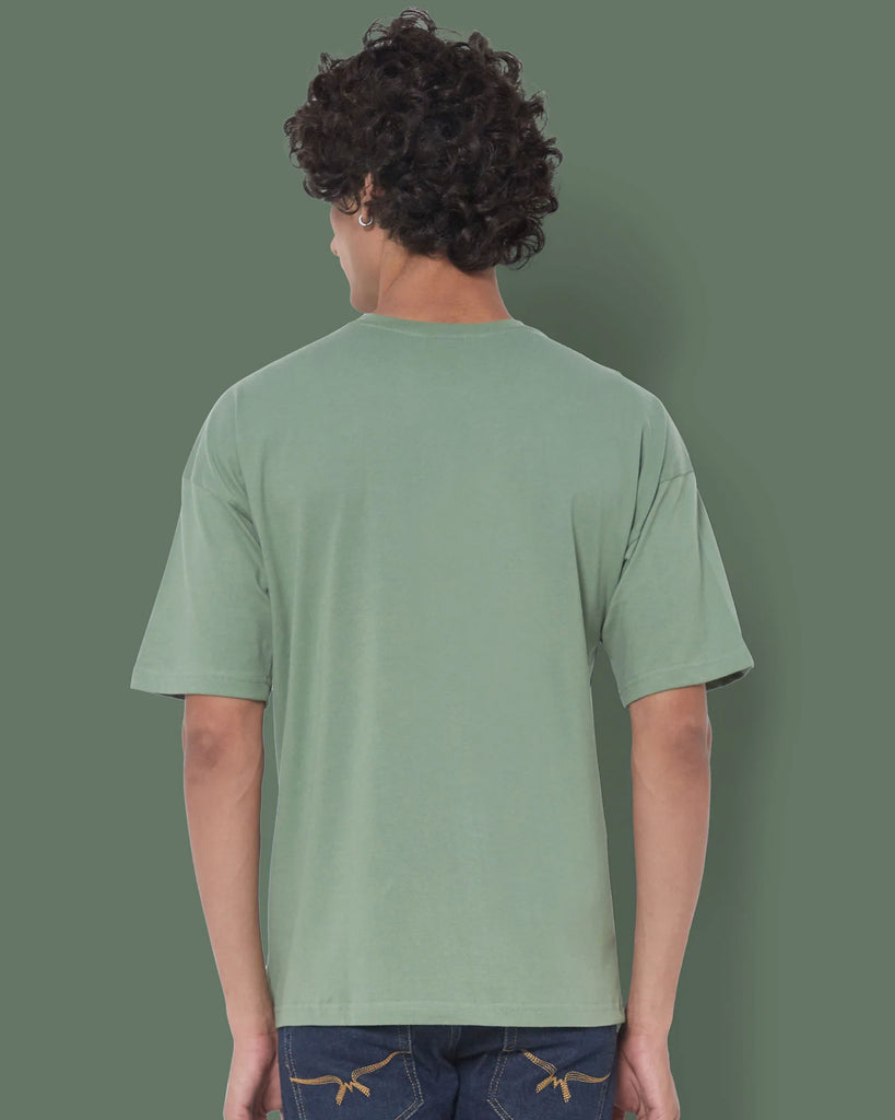 Melangebox Dropshoulder Crew Neck: Sage Green