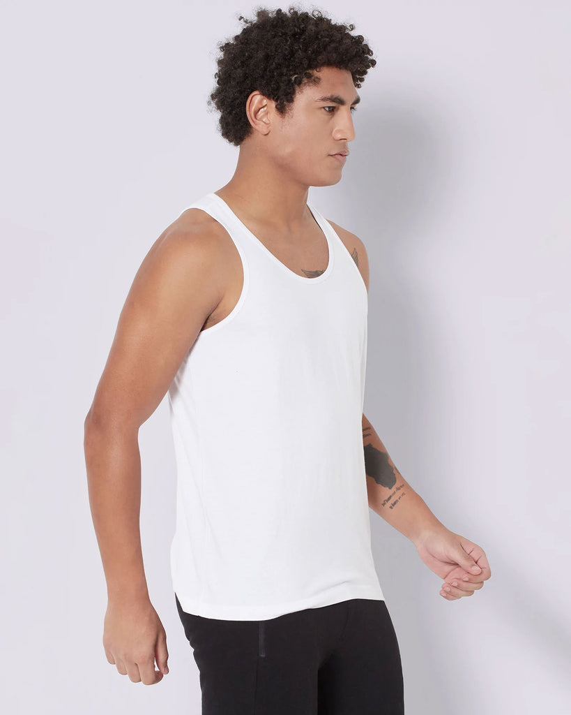 Melangebox Tank Top: White