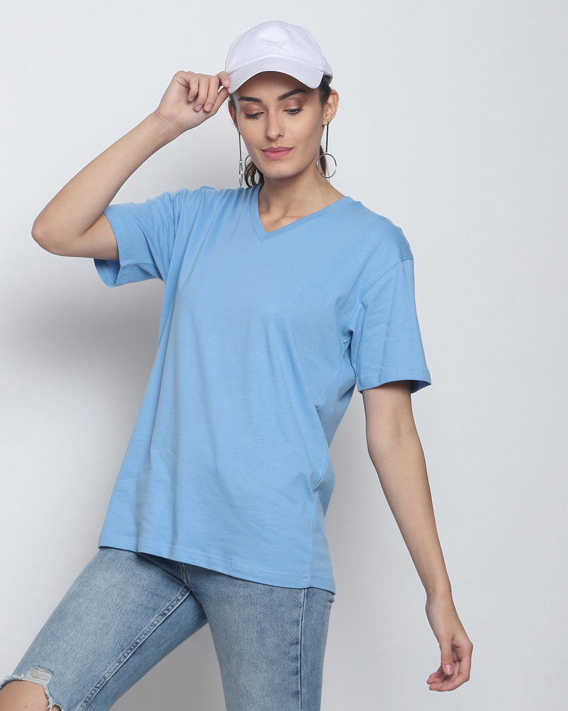 My Man's V Neck: The Cyan Blue