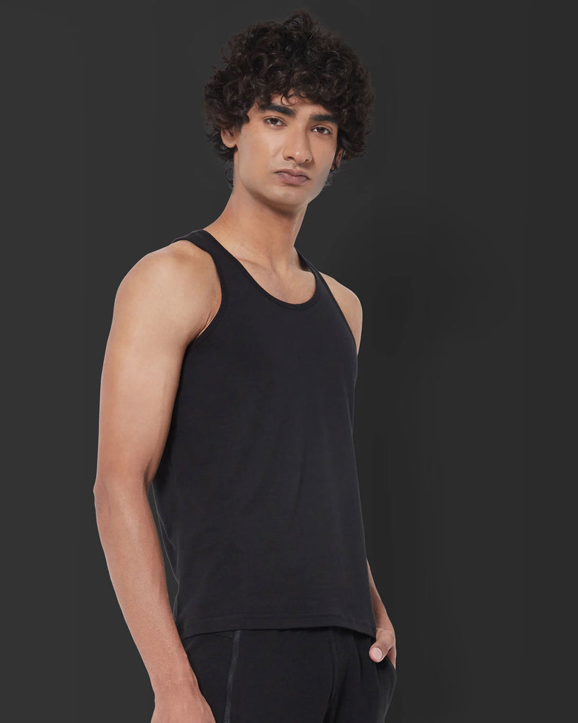 Melangebox Tank Top: Black