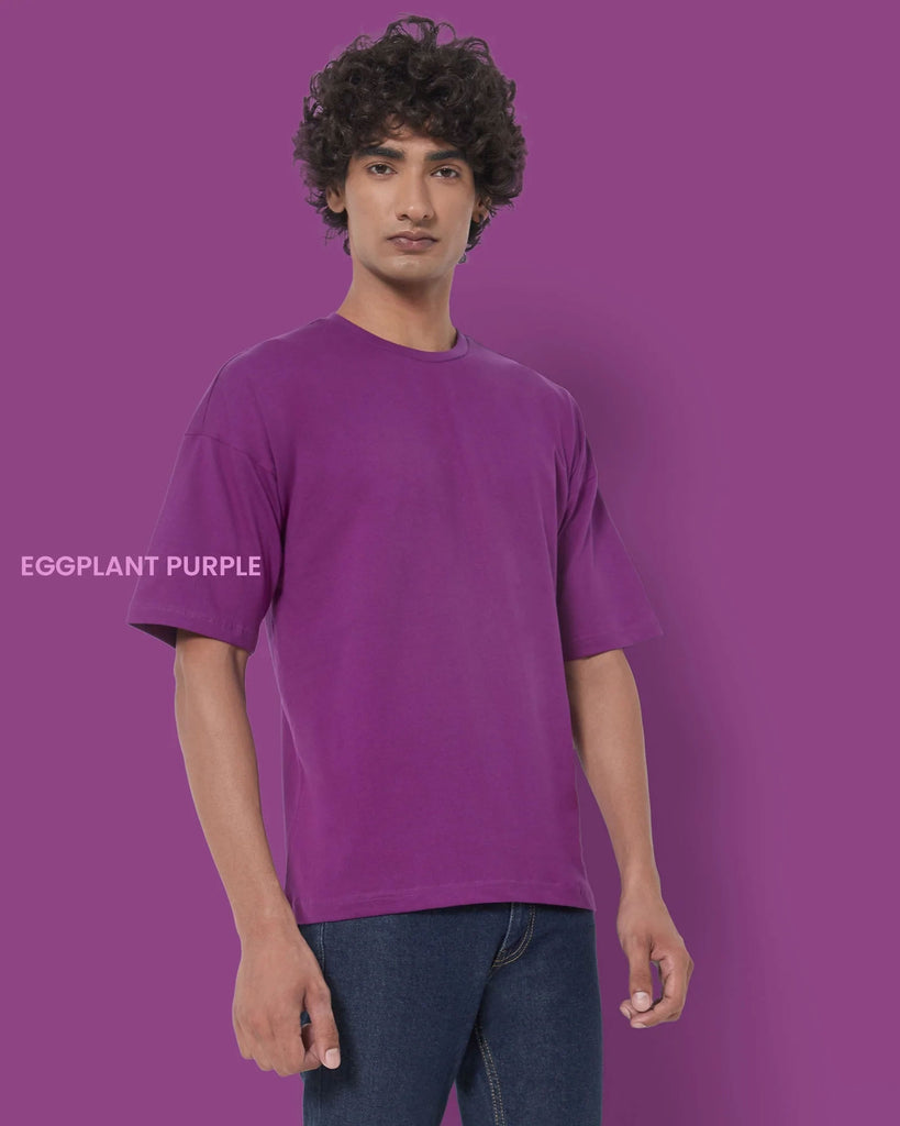 Melangebox Solid Pack of 7: Dropshoulder Crew Neck