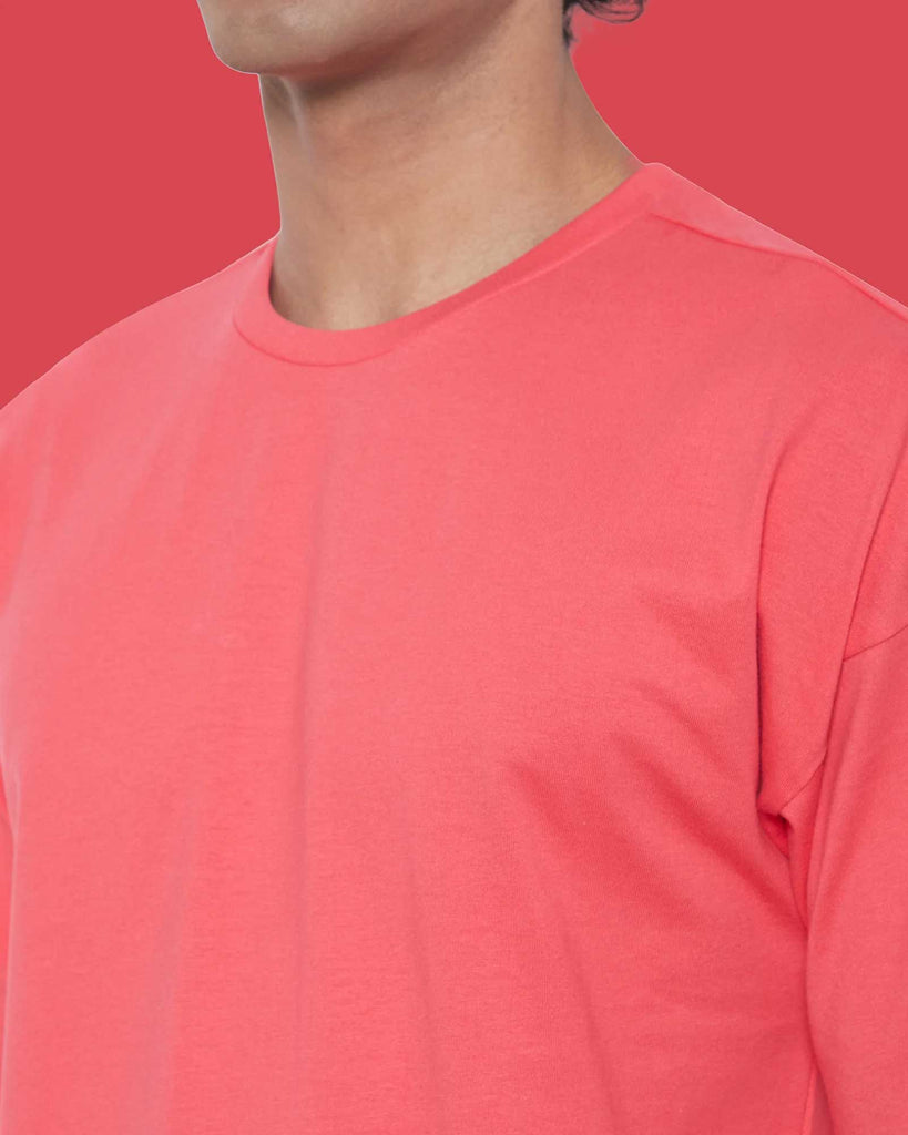 Melangebox Dropshoulder Crew Neck: Vermillion