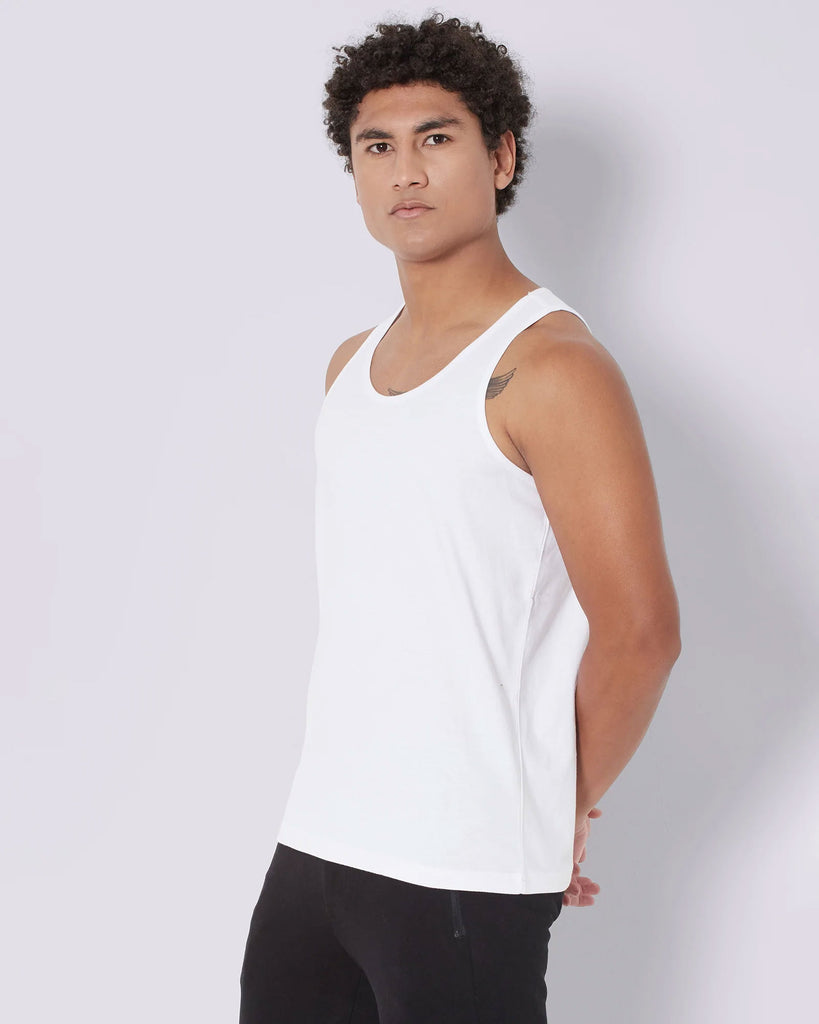 Melangebox Tank Top: White