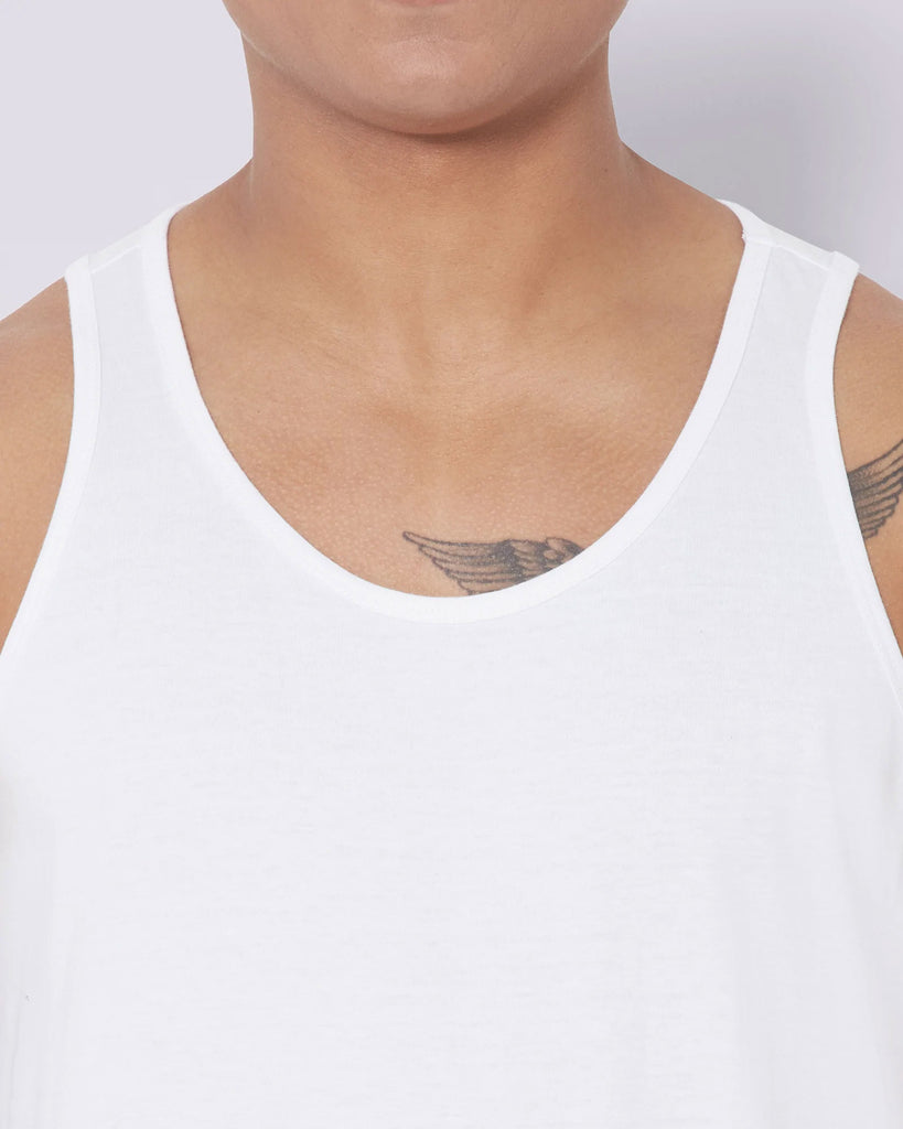 Melangebox Tank Top: White