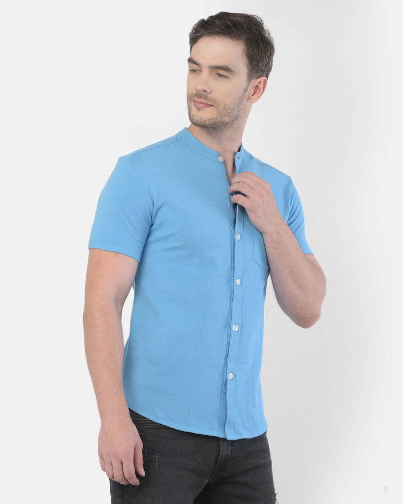 Melangebox Melange Original Pique Shirt: Light Sky Blue