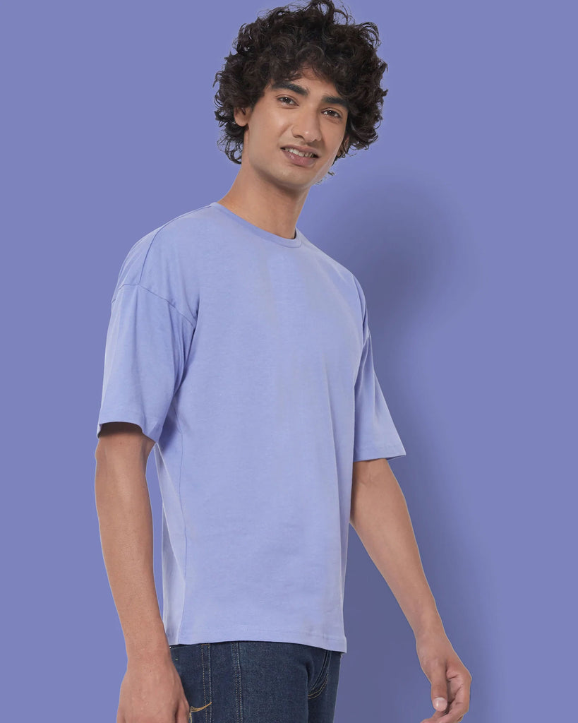 Melangebox Dropshoulder Crew Neck: Periwinkle