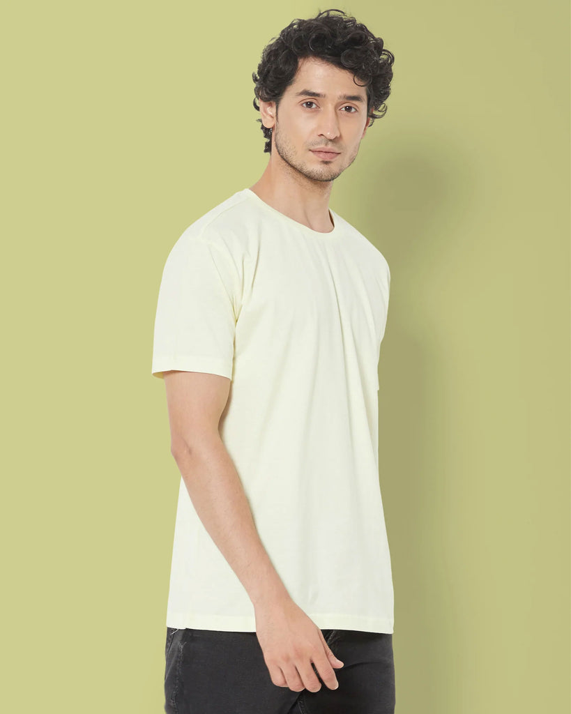 Melangebox Half Sleeves Crew Neck: Lemon Chiffon