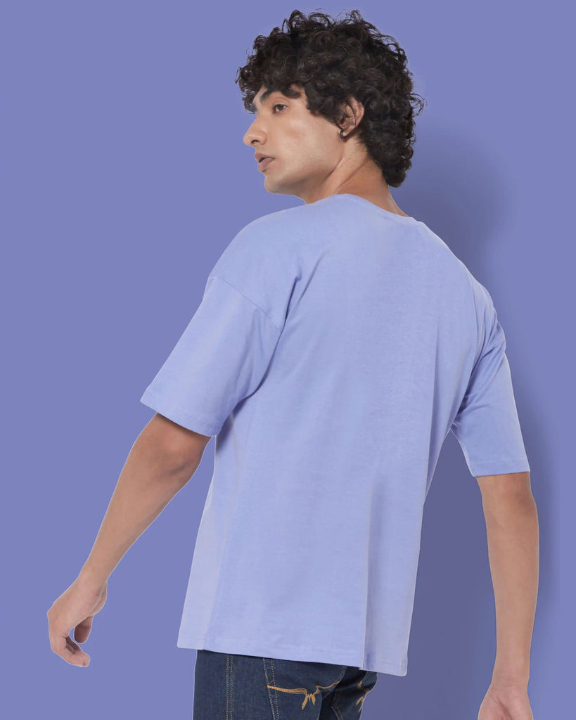 Melangebox Dropshoulder Crew Neck: Periwinkle