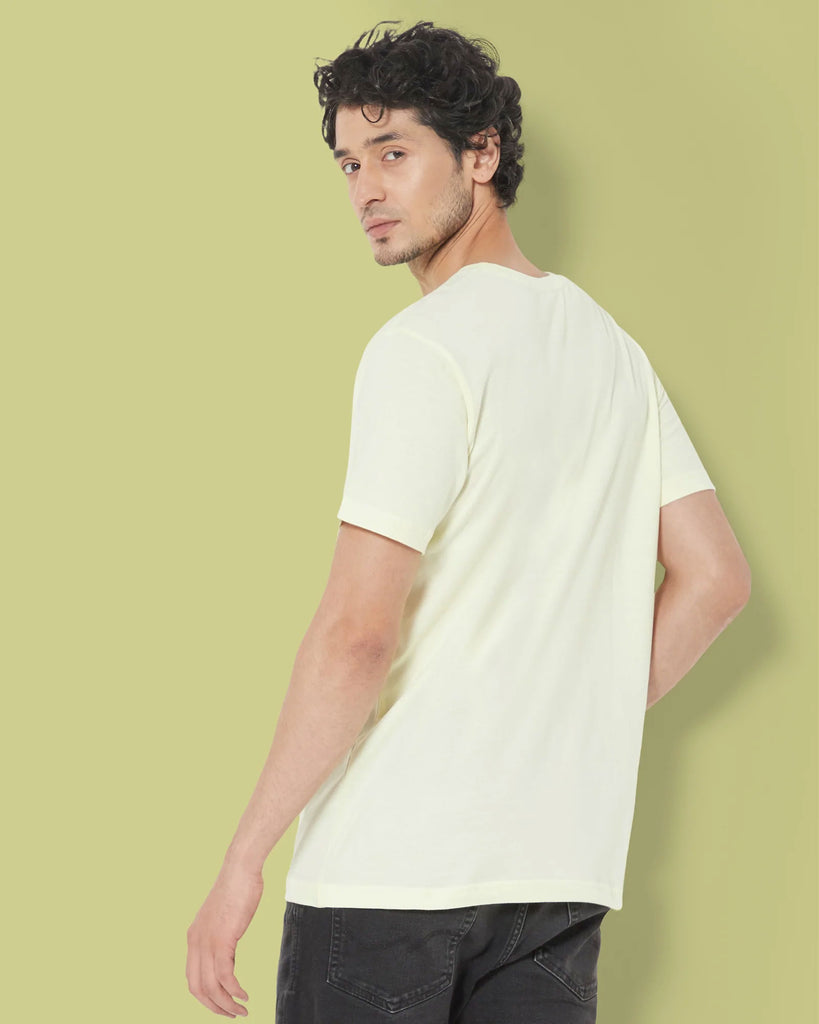 Melangebox Half Sleeves Crew Neck: Lemon Chiffon