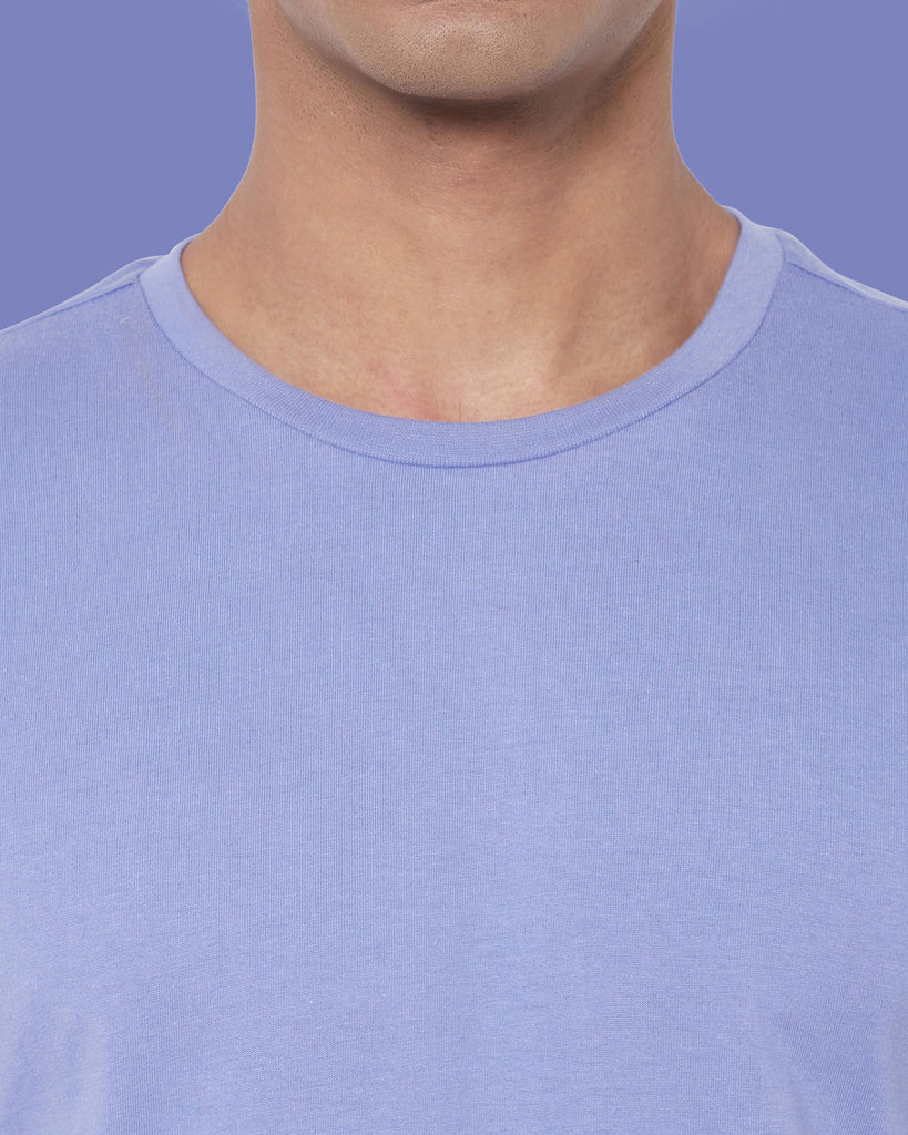 Melangebox Dropshoulder Crew Neck: Periwinkle