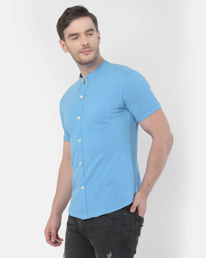 Melangebox Melange Original Pique Shirt: Light Sky Blue