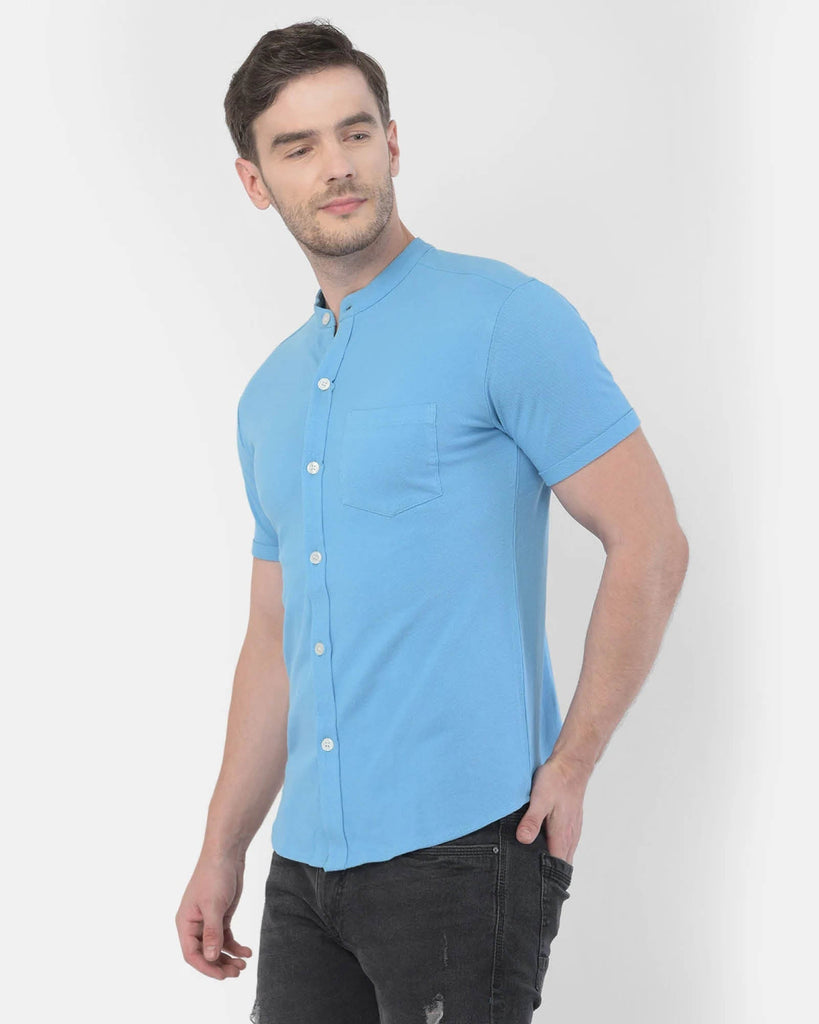 Melange Original Pique Shirt: Light Sky Blue