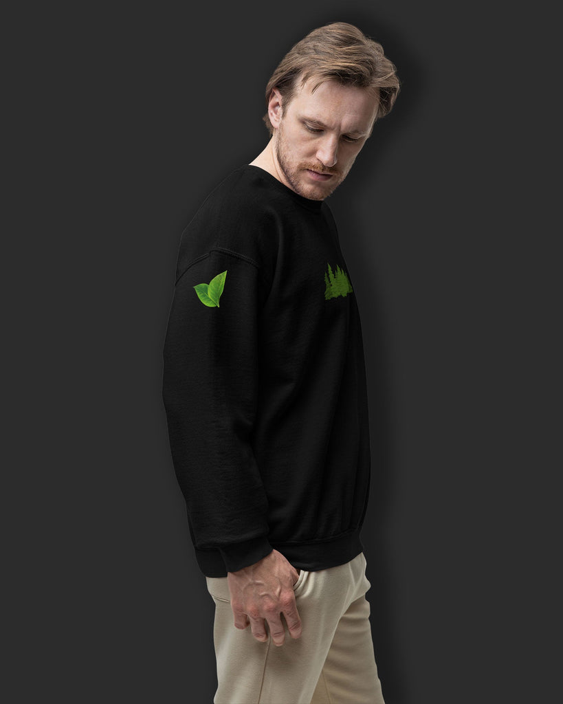 Melangebox Arboreal Drop Shoulder Sweatshirt: Black