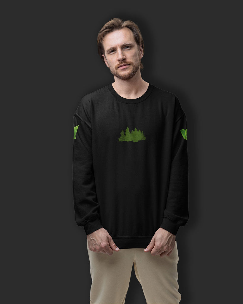 Melangebox Arboreal Drop Shoulder Sweatshirt: Black