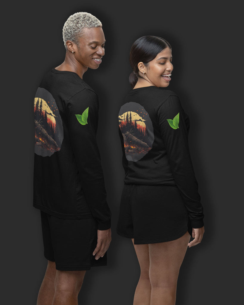 Melangebox Arboreal Full Sleeves Crew Neck: Black