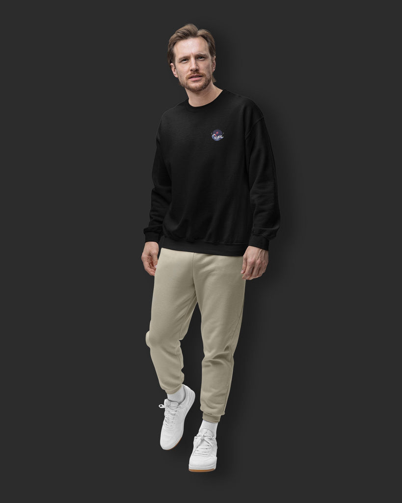 Melangebox Astral Ascent Drop Shoulder Sweatshirt: Black