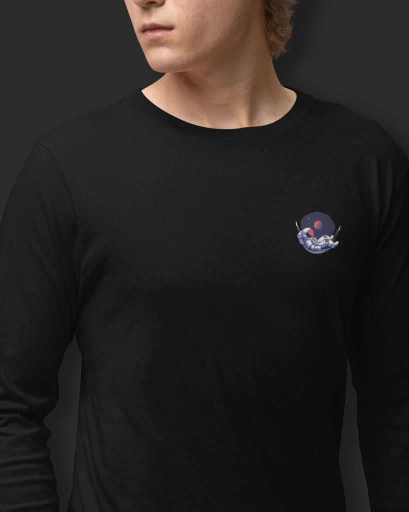 Melangebox Astral Ascent Full Sleeves Crew Neck: Black