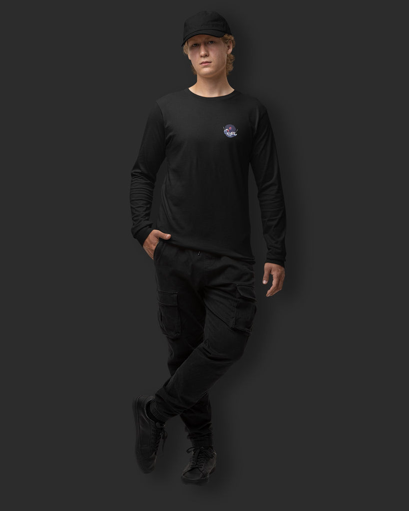 Melangebox Astral Ascent Full Sleeves Crew Neck: Black