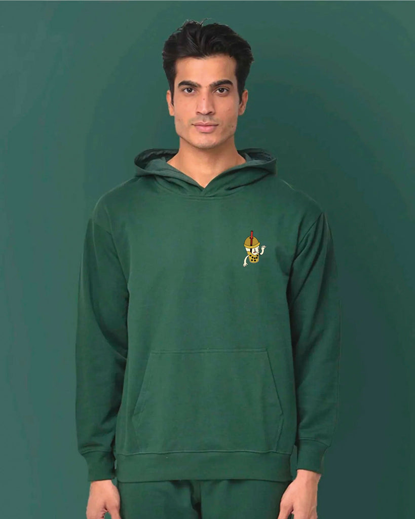 Melangebox Bubble Hoodie: Emerald Green