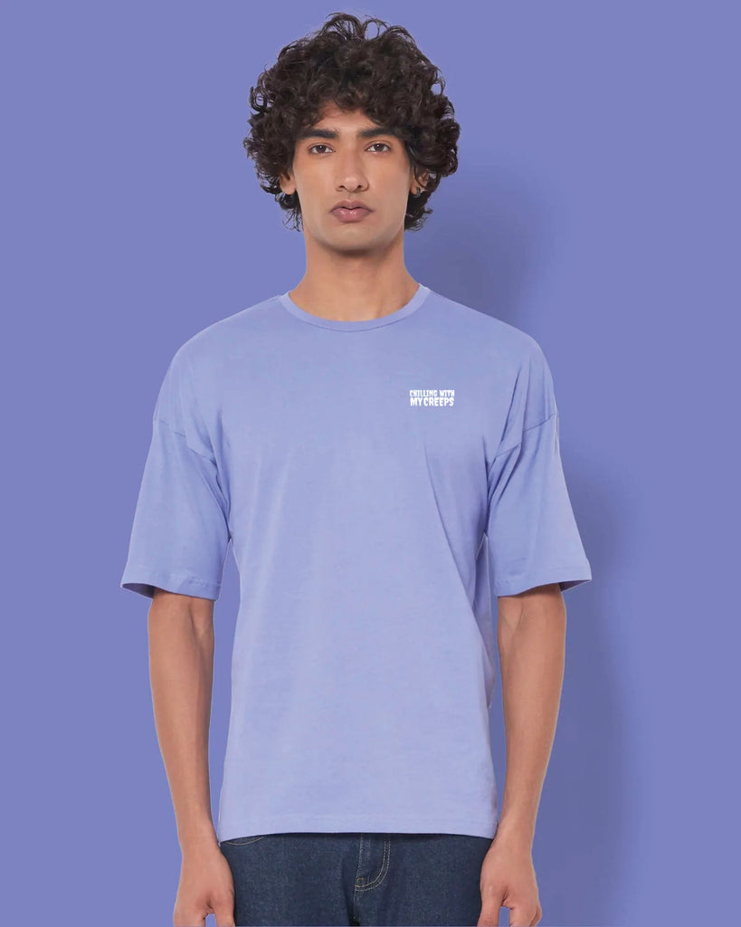 Melangebox Creepsters Dropshoulder Crew: Periwinkle