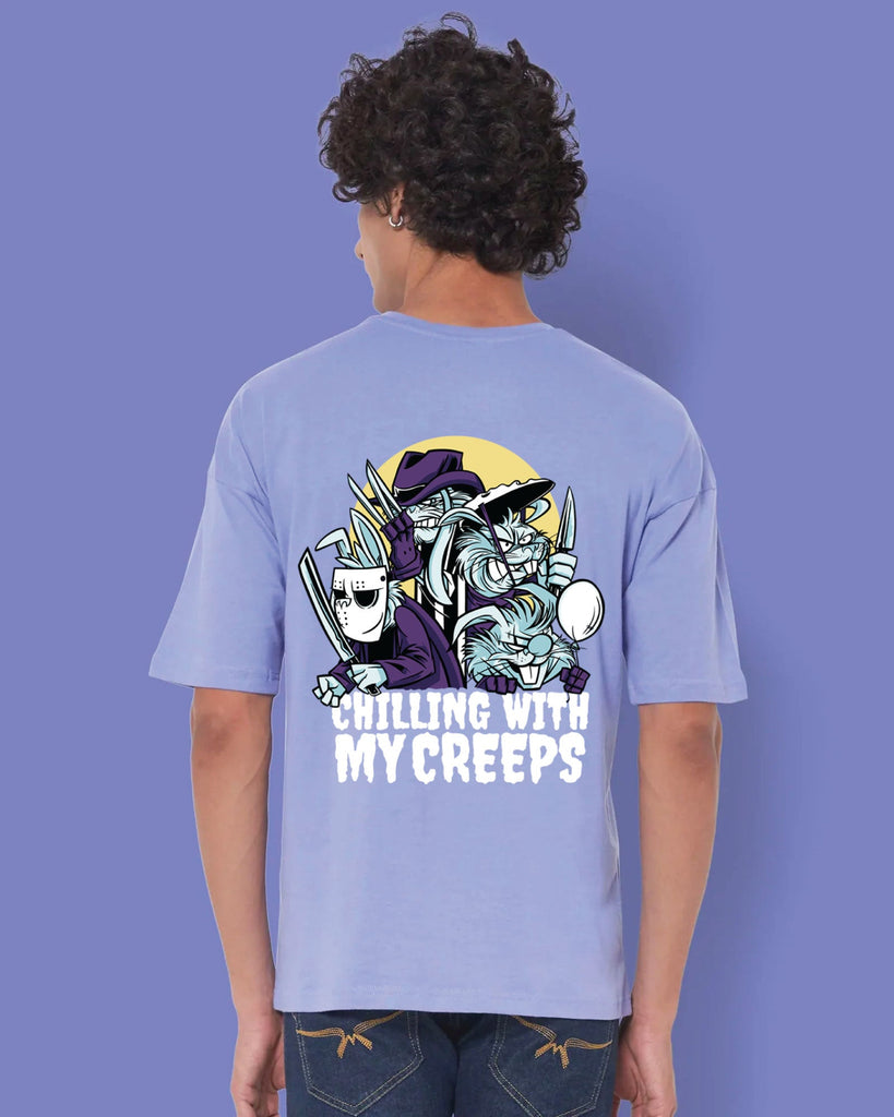 Melangebox Creepsters Dropshoulder Crew: Periwinkle