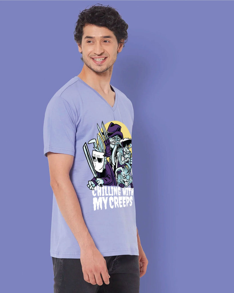 Melangebox Creepsters V Neck: Periwinkle