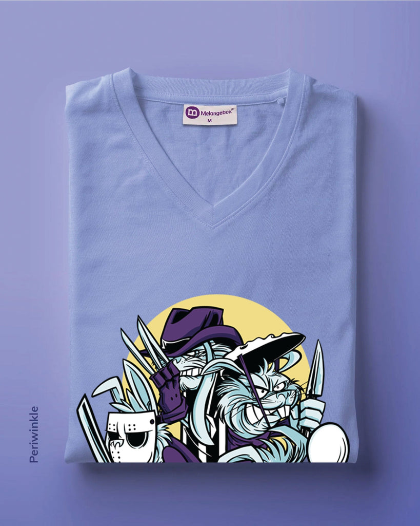 Melangebox Creepsters V Neck: Periwinkle