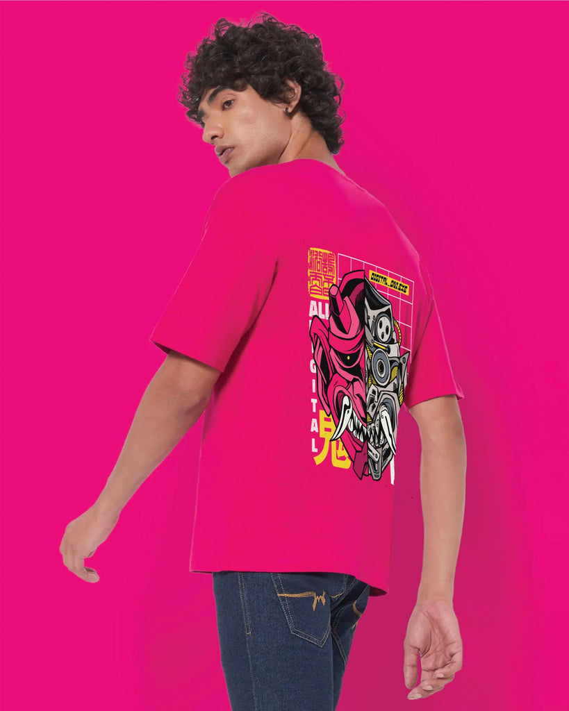 Melangebox Cyber Monster Dropshoulder Crew: Fuchsia