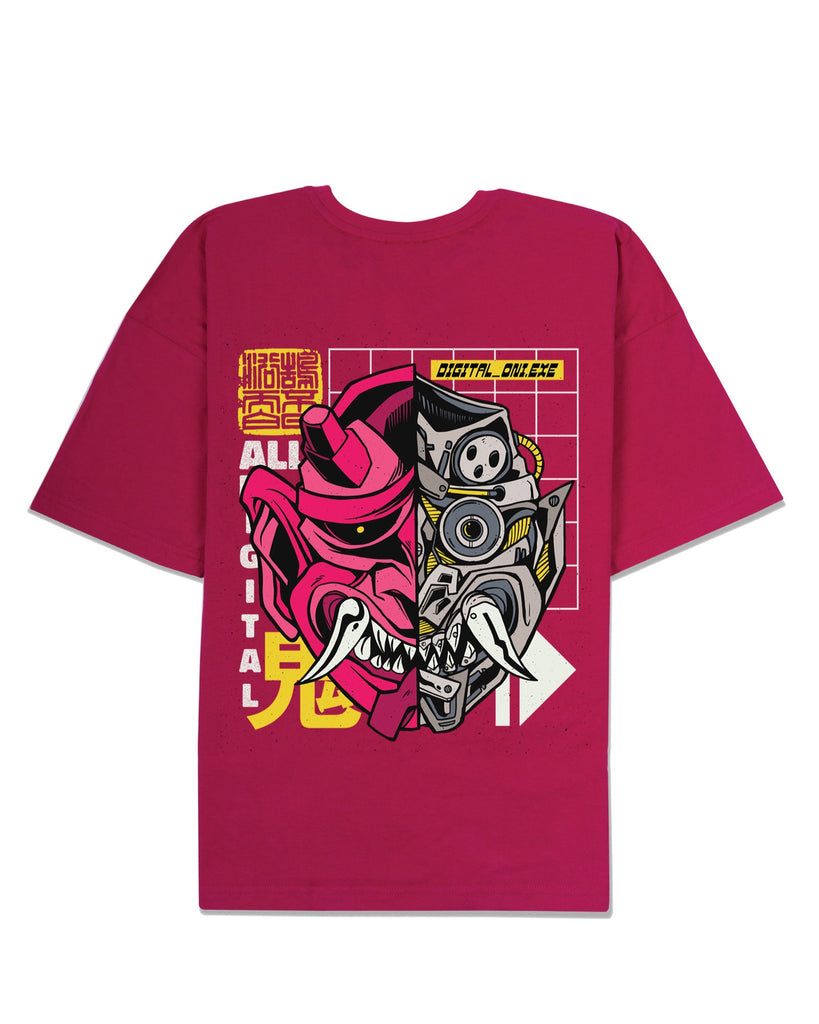 Melangebox Cyber Monster Dropshoulder Crew: Fuchsia