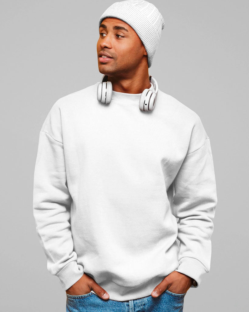 Melangebox Drop Shoulder Sweatshirt: The White