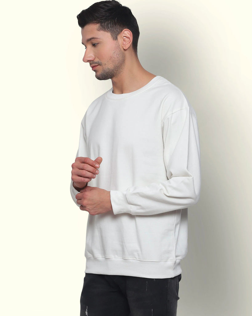 Ivory Cream Drop Shoulder SweatshirtÂ 