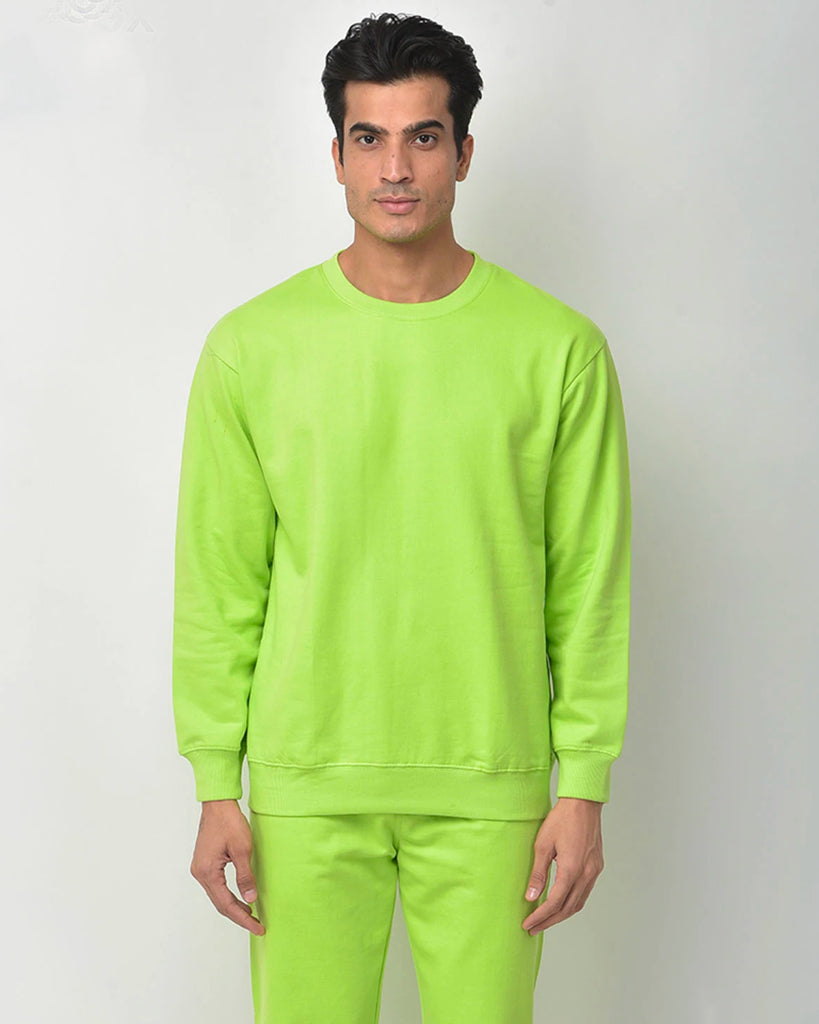 Melangebox Neon Green Drop Shoulder SweatshirtÃ‚Â 