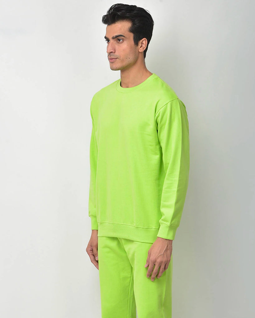 Melangebox Neon Green Drop Shoulder SweatshirtÃ‚Â 
