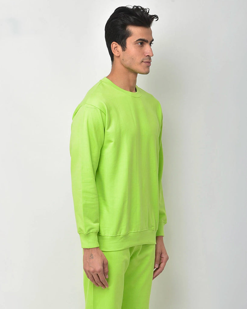 Melangebox Neon Green Drop Shoulder SweatshirtÃ‚Â 