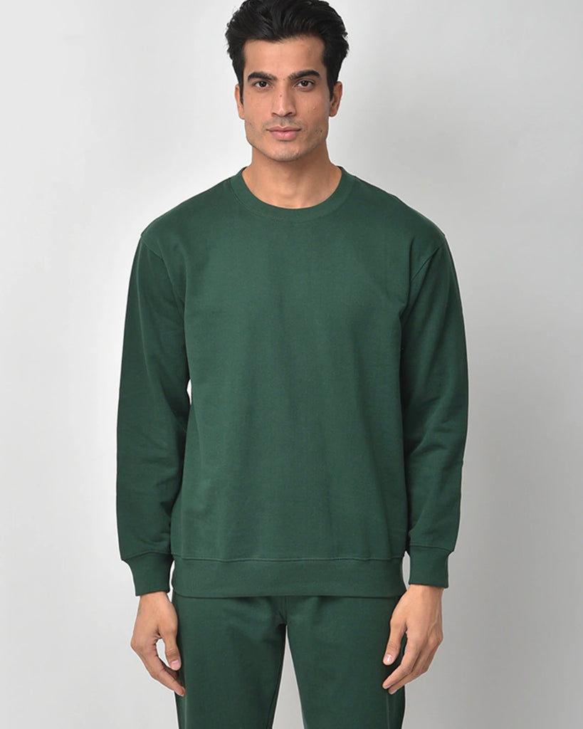 Melangebox Emerald Green Drop Shoulder SweatshirtÃ‚Â 