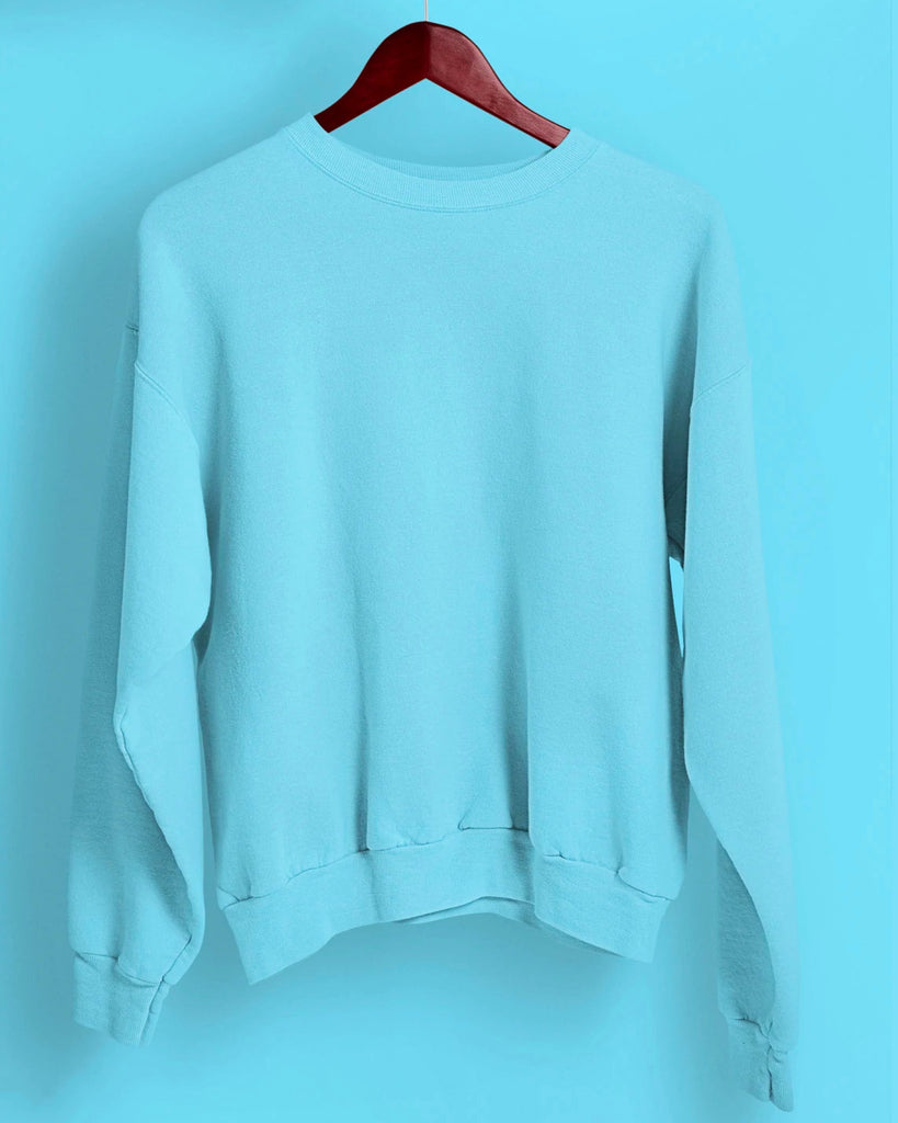 Melangebox Aqua Blue Drop Shoulder SweatshirtÃ‚Â 