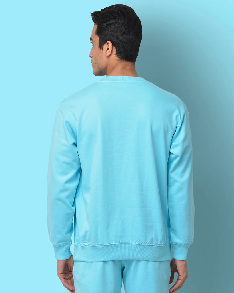 Aqua Blue Drop Shoulder SweatshirtÂ 