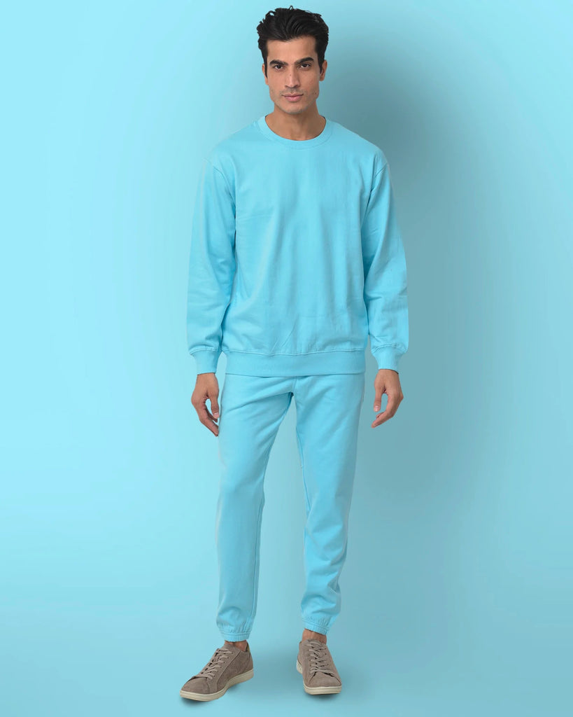 Aqua Blue Drop Shoulder SweatshirtÂ 