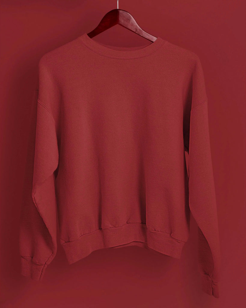 Melangebox Drop Shoulder Sweatshirt: Crimson